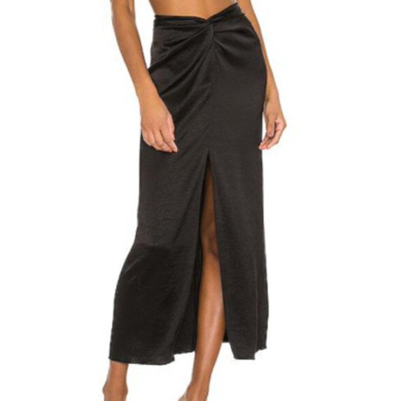 Nanushka Samara Skirt Satin Black XL - Picture 1 of 10